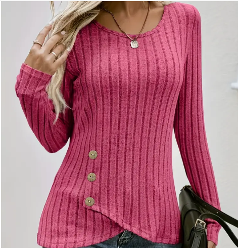 Solid Ribbed Button Shirt