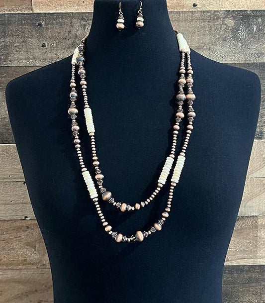 Double Strand Beaded Necklace