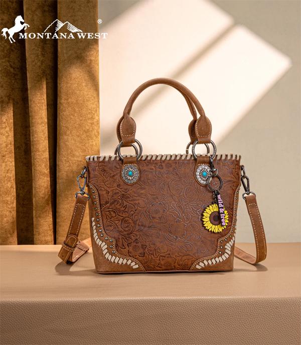 Montana West Embossed Collection Tote/Crossbody Bag MW1335-8360BR