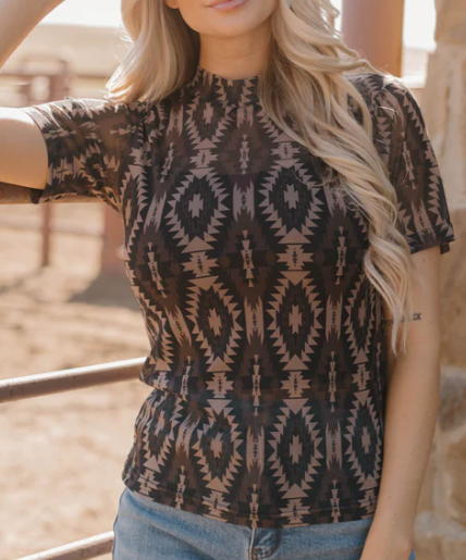 HEART ON FIRE MESH TOP