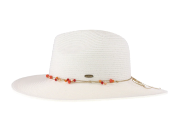 Glass Bead Trim C.C Panama Hat