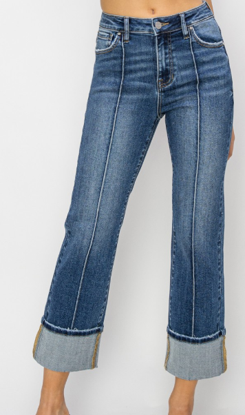 High Rise Straight Risen Jeans RDP5723 DARK
