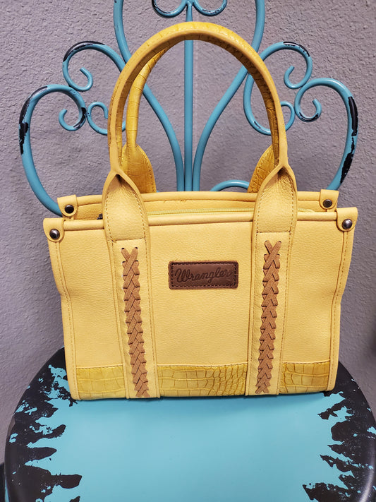 Wrangler Croc Print Concealed Carry Tote/Crossbody - Mustard WG102-8120S