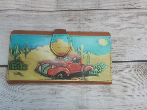 American Darling Leather Wallet, rust colored