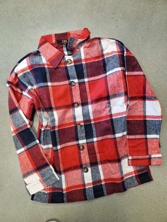 Green Fleece Plaid Button Down