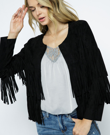 Suede Western Jacket With Fringe