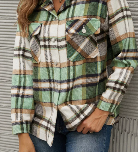 Green Flannel Shacket
