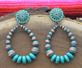 Patina Bead Hoop Earrings