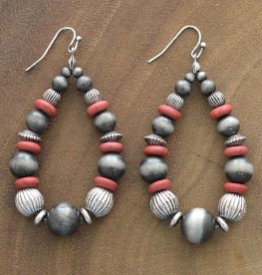 Coral Tear Drop Bead Earrings