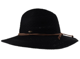 Knit Multi-Pattern C.C Panama Hat with Suede Cord