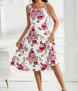 Sleeveless Square Neck Dress
