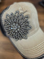 Olive & Pique Starburst Gunmetal Clear Stones
