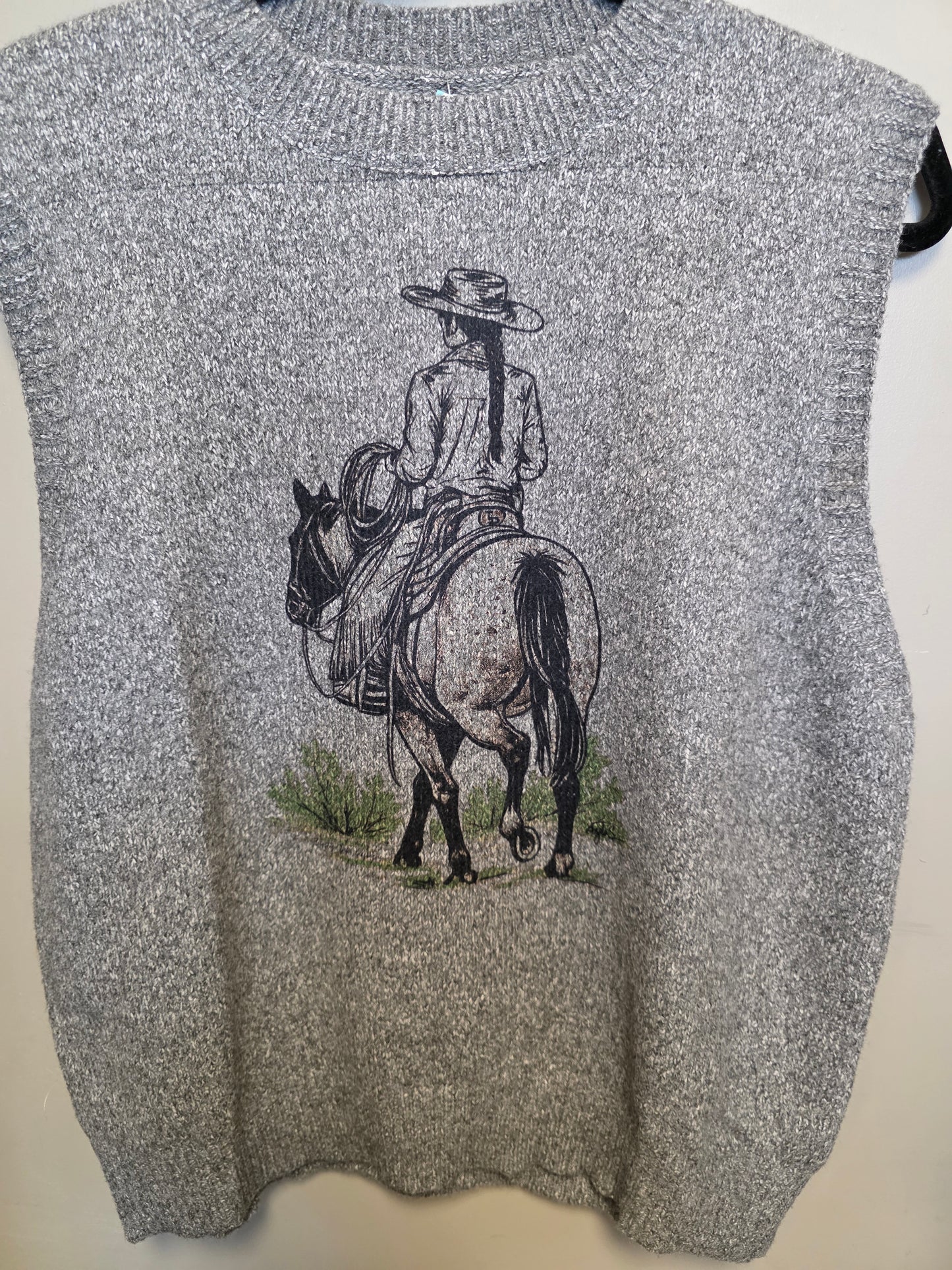 Grey Vest Riding Away