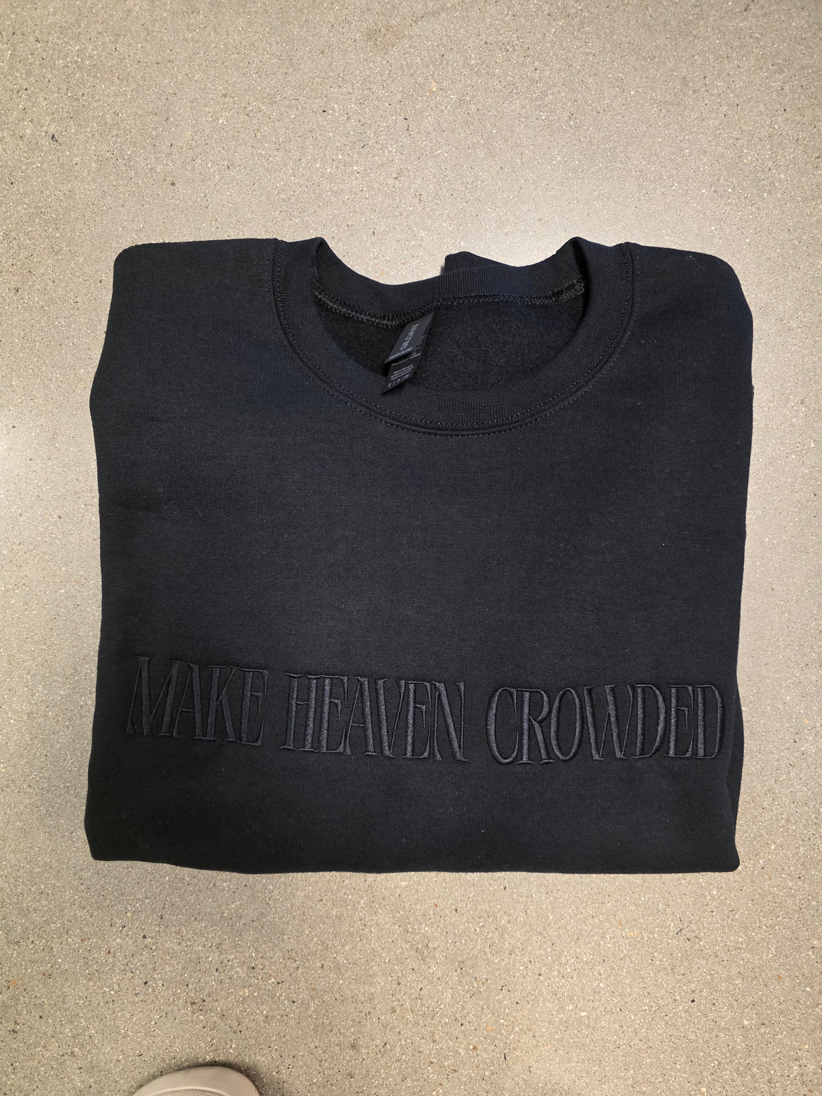 Make Heaven Crowded Embroidered Fleece Sweatshirt