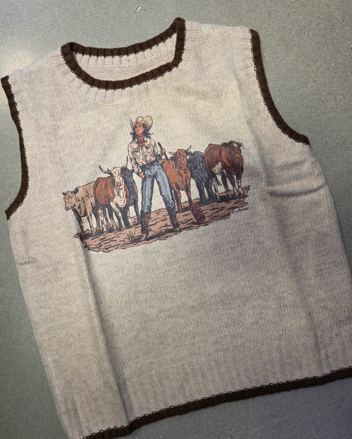 Knit Western Vest