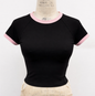 Contrast Trim Crop Tee