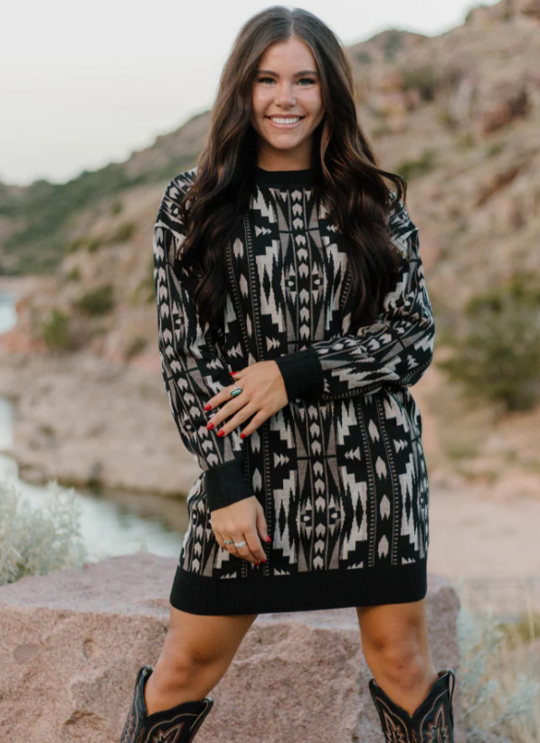 Montana Aztec Sweater dress