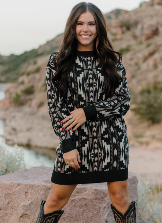 Montana Aztec Sweater dress