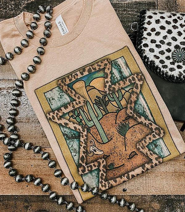 Cheetah and Cactus Sandstone T-Shirt