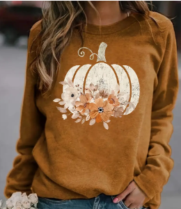 Pumpkin Print Tee for Women