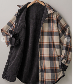 Corduroy and Plaid Flannel Shacket