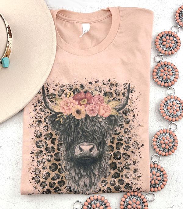 Highlander Cow with Roses T-Shirt