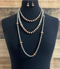 2 Tone Beaded Necklace and Earrings