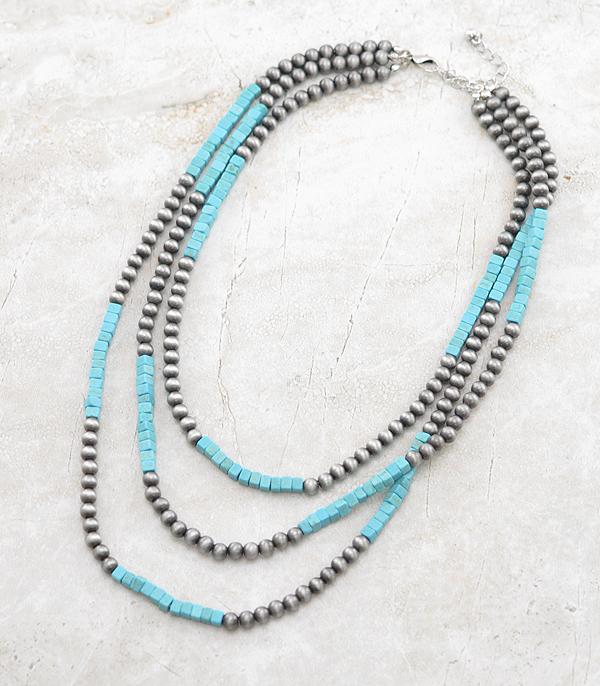 Semi Stone Navajo Layered Necklace