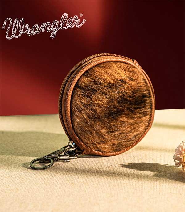 Wrangler Genuine Hair On Cowhide Circular Coin Pouch Bag Charm