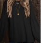 Faux Knit Jacquard Puffy Long Sleeve Top