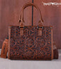 Trinity Ranch Floral Tooled Concealed Carry Tote/Crossbody