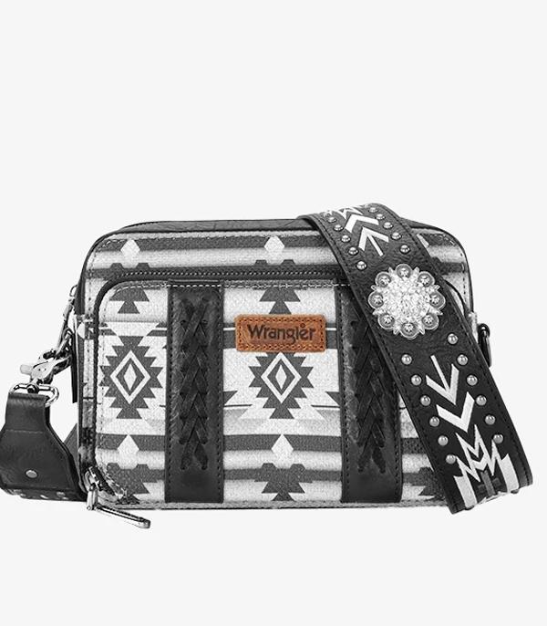 Wrangler Aztec Printed Crossbody Purse With Wallet Compartment