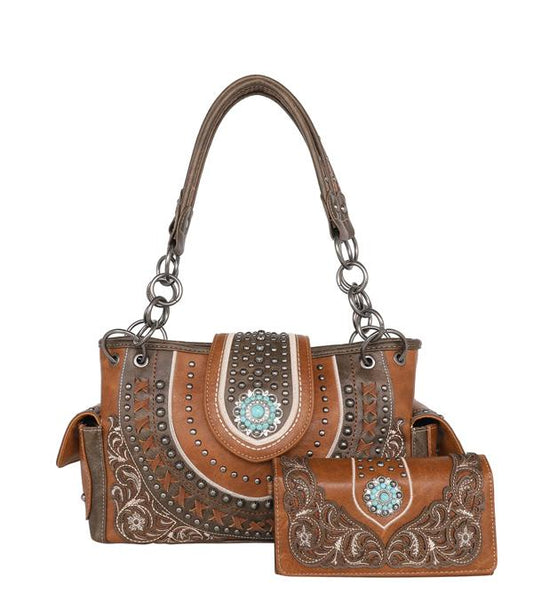 Montana West Concho Collection Concealed Carry Satchel Purse ONLY