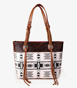 MONTANA WEST BRAIDED STRAP AZTEC TOTE BA