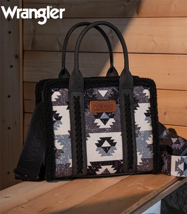 Wrangler Sherpa Southwestern Print Small Canvas Tote/Crossbody