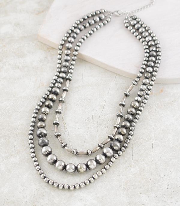 Navajo Pearl Bead Layered Necklace