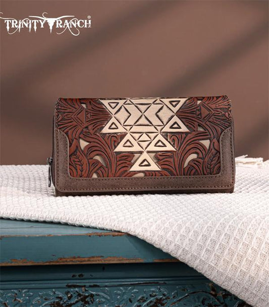 Trinity Ranch Aztec Tooled Wallet TR190-W010CF