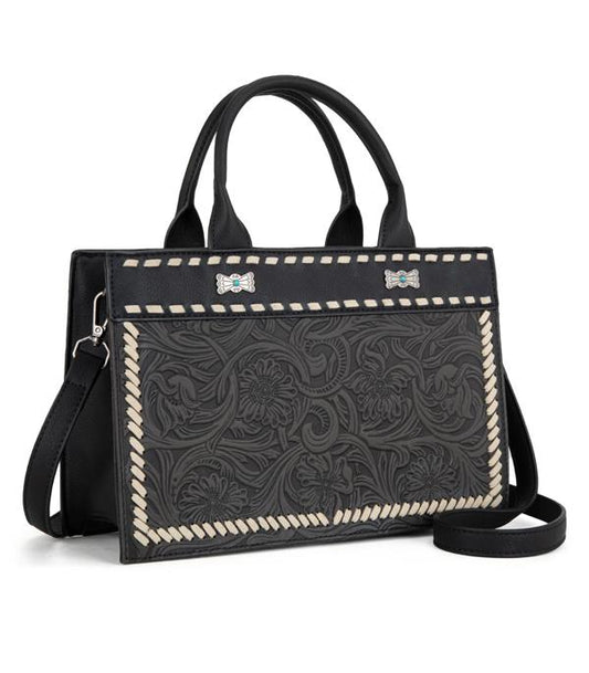 Tooled Fringe Tote/Crossbody