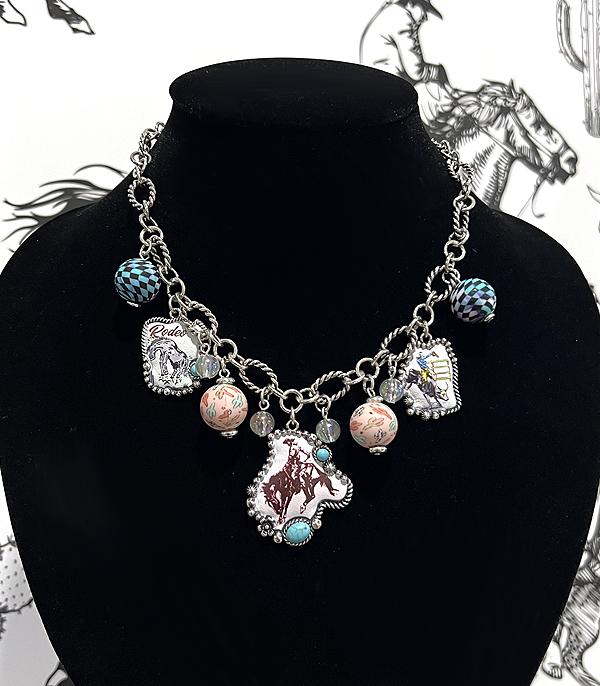 Vintage Cowboy Charm Necklace