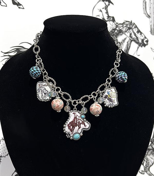 Vintage Cowboy Charm Necklace