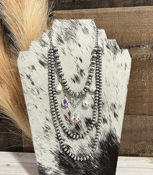Navajo Pearl Bead Layered Necklace