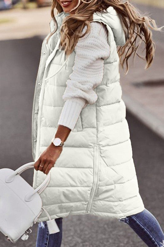 SOLID PADDED LONG VEST