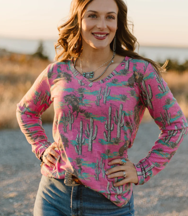 Blush & Broncs Top