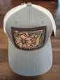 Hand Tooled Leather Patch Cap Western Cowgirl