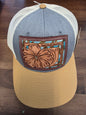 Hand Tooled Leather Patch Cap Western Cowgirl