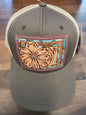 Hand Tooled Leather Patch Cap Western Cowgirl
