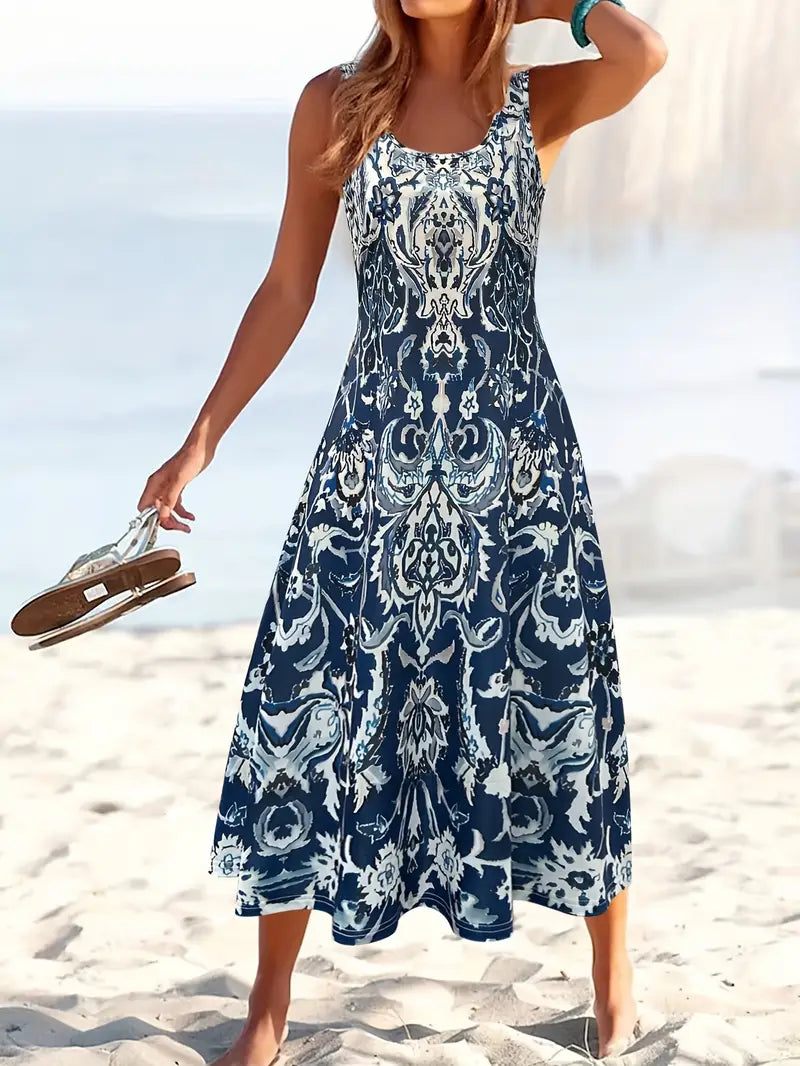 Summer Breeze Floral Print Women's Midi Dress