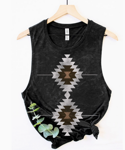 Vintage Aztec Mineral Graphic Tank Top
