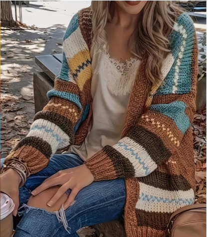 Striped Knit Cardigan: