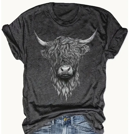 Grey Highlander Cow T-Shirt